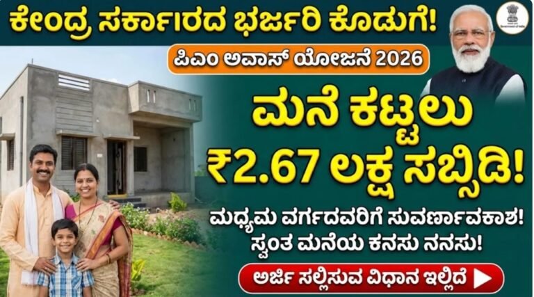ಪಿಎಂ ಅವಾಸ್ ಯೋಜನೆ 2026: ಮನೆ ಕಟ್ಟಲು ಸರ್ಕಾರ ನೀಡುತ್ತಿದೆ 2.67 ಲಕ್ಷ ರೂ ಸಬ್ಸಿಡಿ! ಅರ್ಜಿ ಸಲ್ಲಿಸುವ ವಿಧಾನ ಇಲ್ಲಿದೆ.